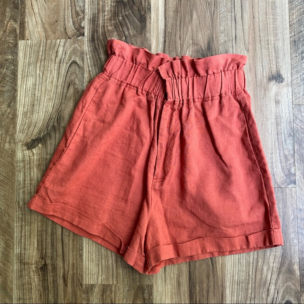 Rust Paperbag High waisted shorts| Size 6